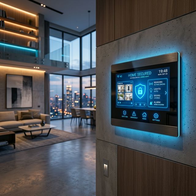 Smart home security panel interface